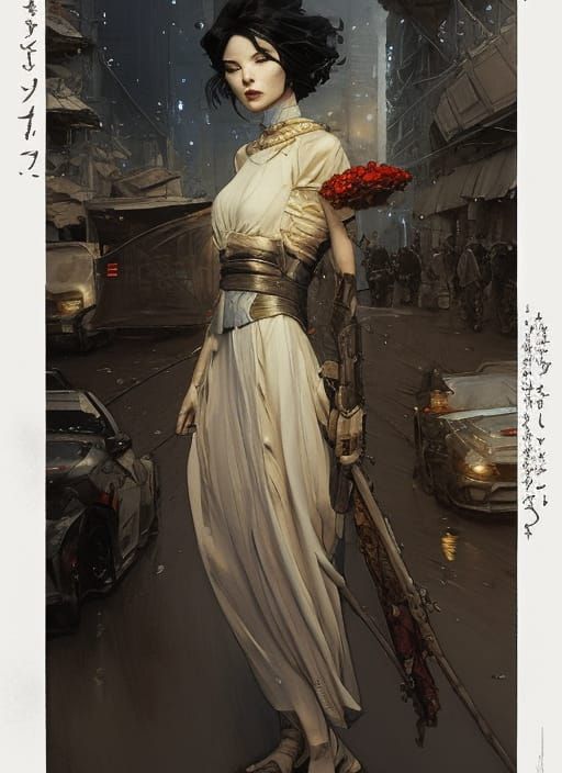 Tokyo Ceremony Portrait in Digital Art Style