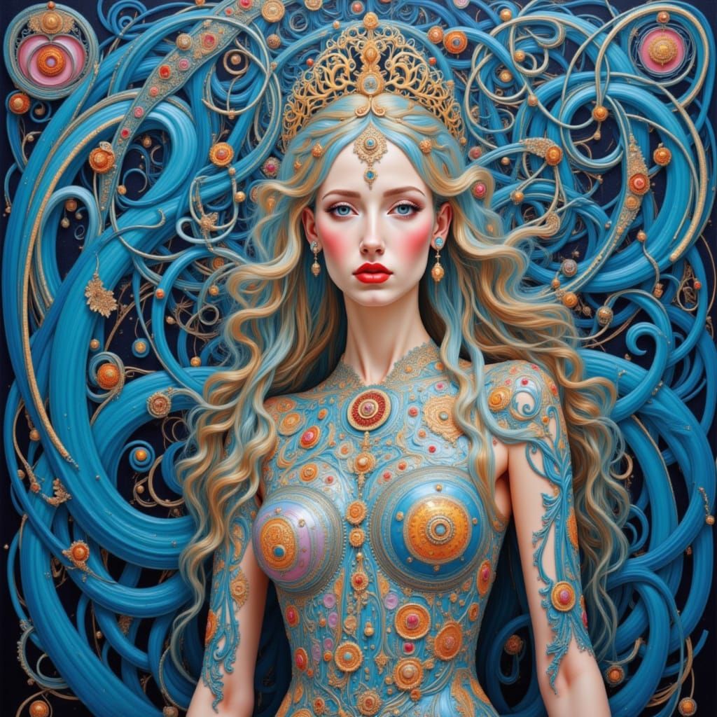 Exquisite Holographic Woman in Renaissance Style