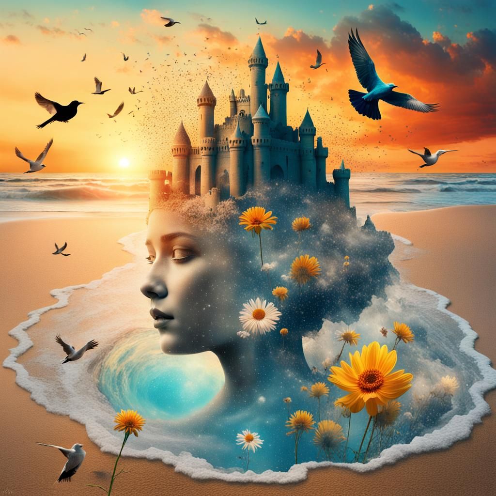 Mesmerizing Digital Collage: Gratitude for Water's Cleansing