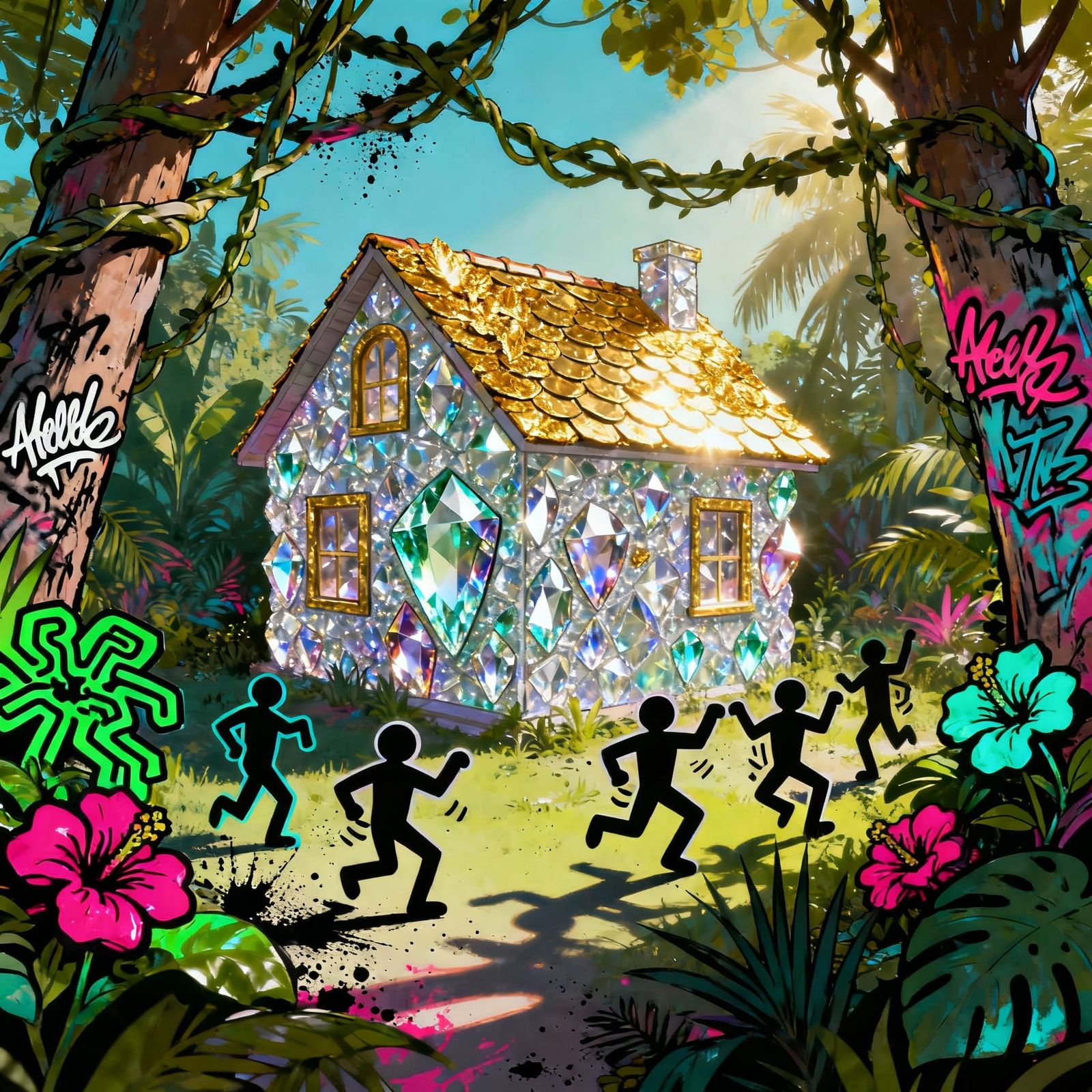 Gemstone House in Jungle, Gold Leaf Style