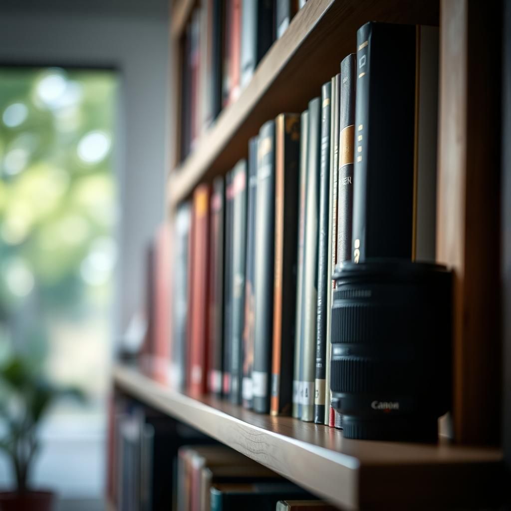 Bookshelf in Natural Lighting: Professional Photography