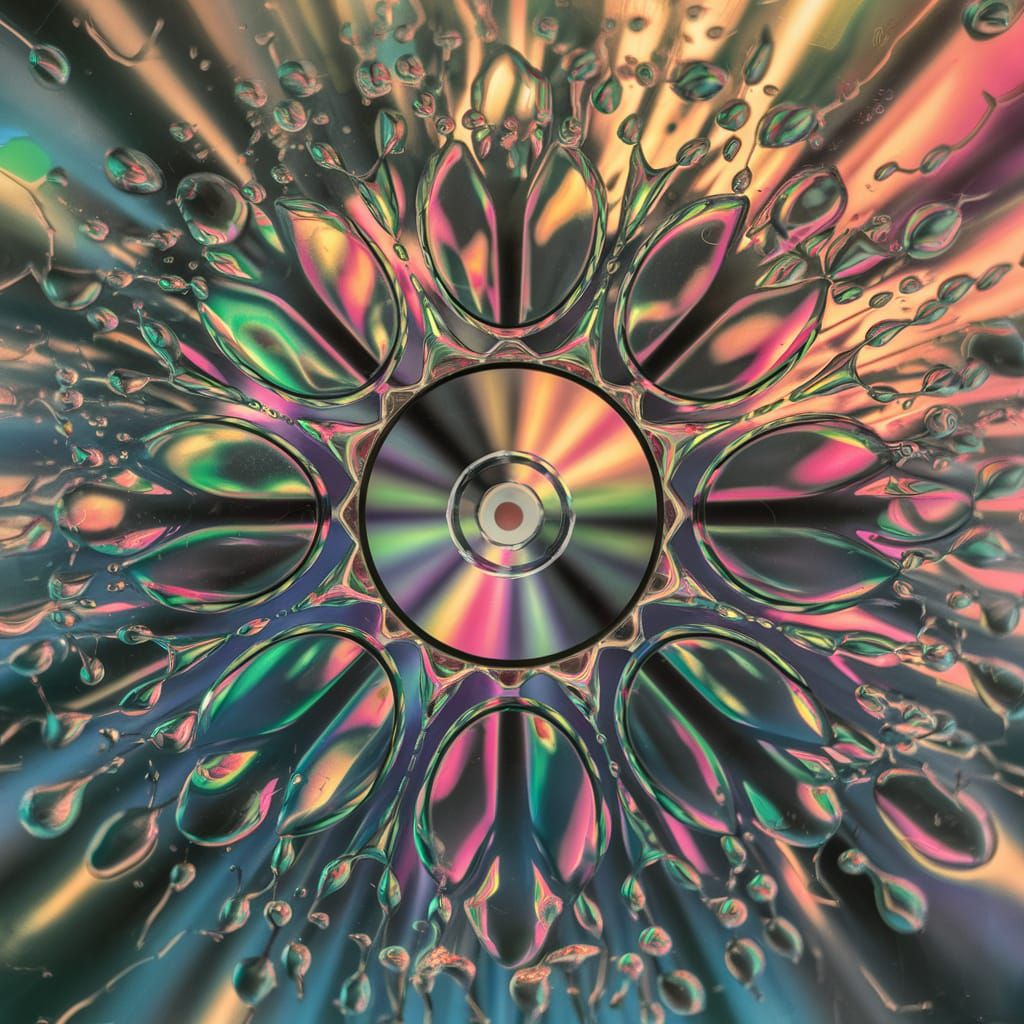 Macro Photo of Water Droplets on CD Surface