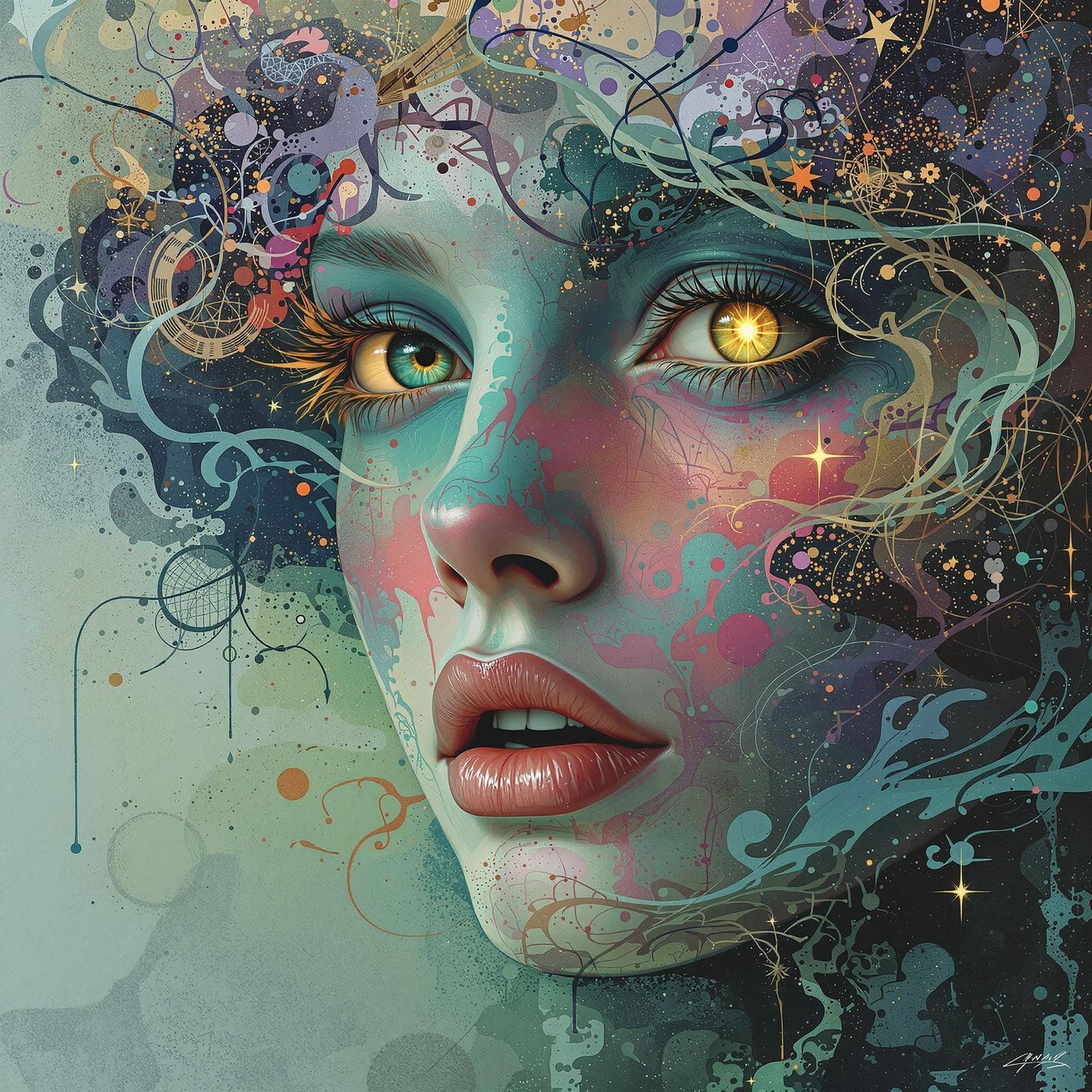 Otherworldly Visage in a Realm of Dreams