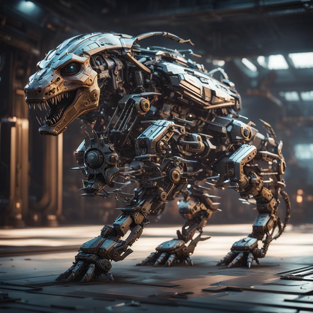 Futuristic Sci-Fi Chimera with Mechanical Details