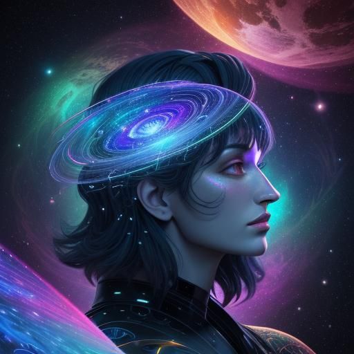 Relaxing School Library in Astral Cosmic Style