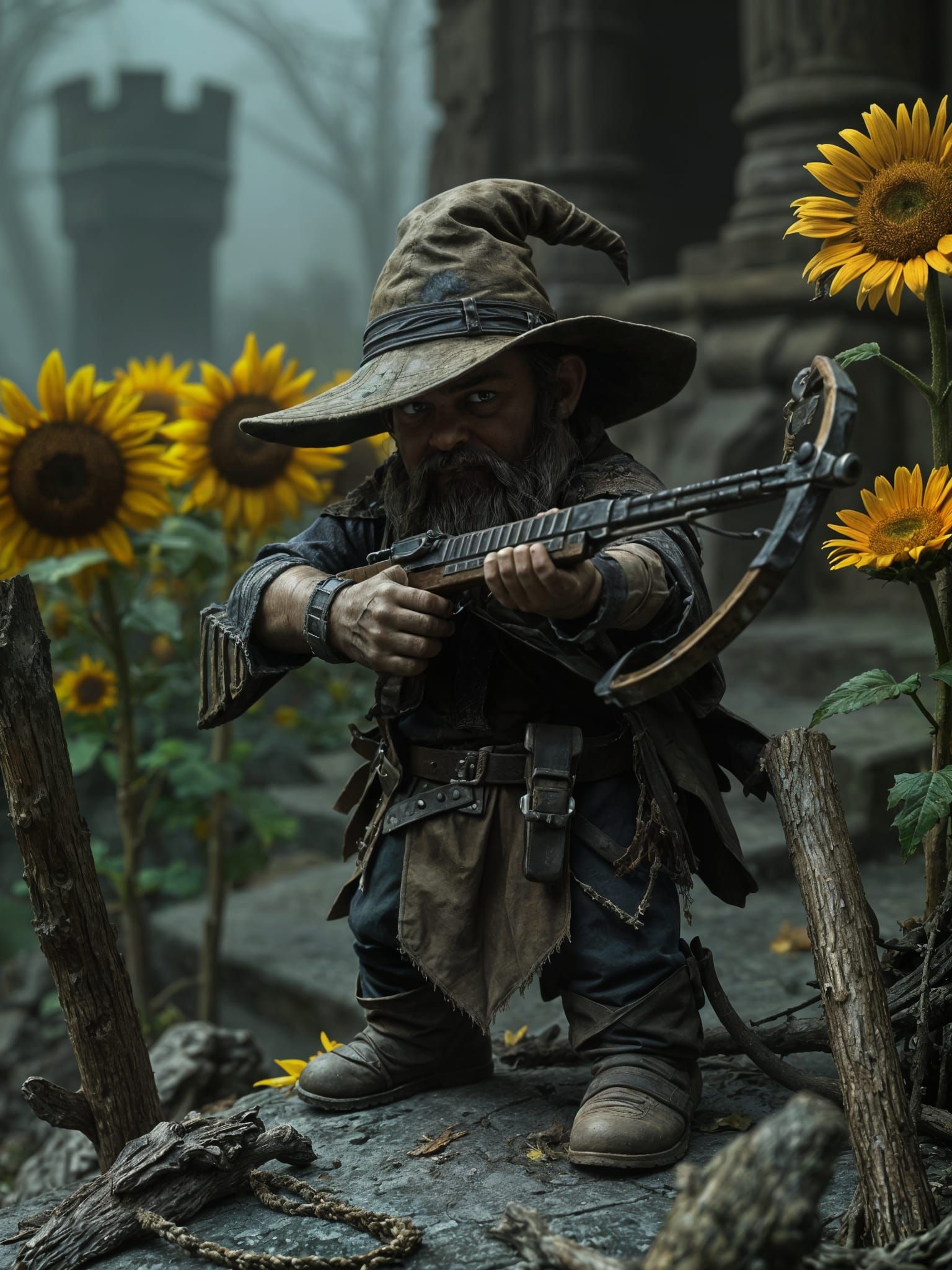 Gnome Hunter in Yharnam's Bloodstained Land