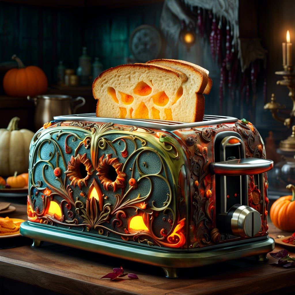 Spooky Halloween Toaster in Fantasycore Style