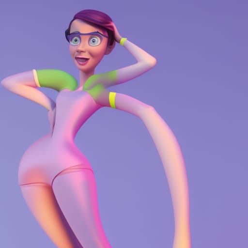 Transgender Character in Pixar-Inspired 3D Art