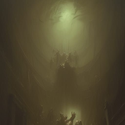 Terrifying Grum Creature in Gothic Horror Style