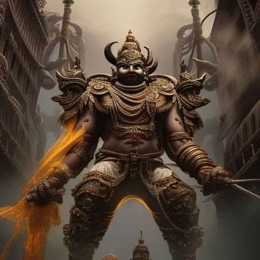 Epic Digital Painting of Ravana