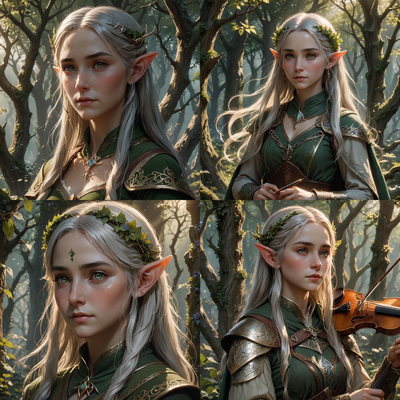 Lord of the Rings Elf Plays Music, Anime Art