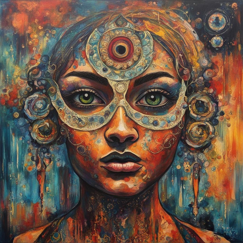 New Orleans Tarot Reader with Third Eye in Abstract Art