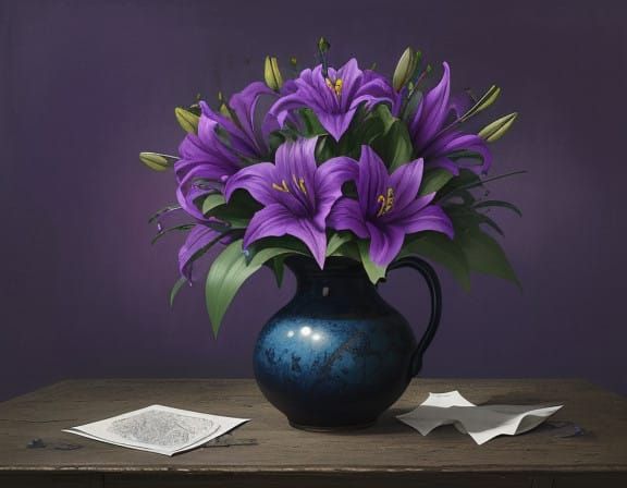 Wild, Organic Lilies in Deep, Rich Purple Hues