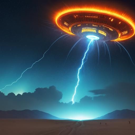 UFO Crash in Desert Lightning: Concept Art