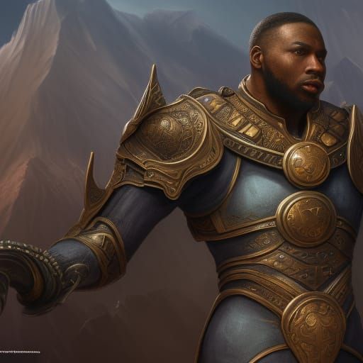 Detailed Matte Painting of a Black Man