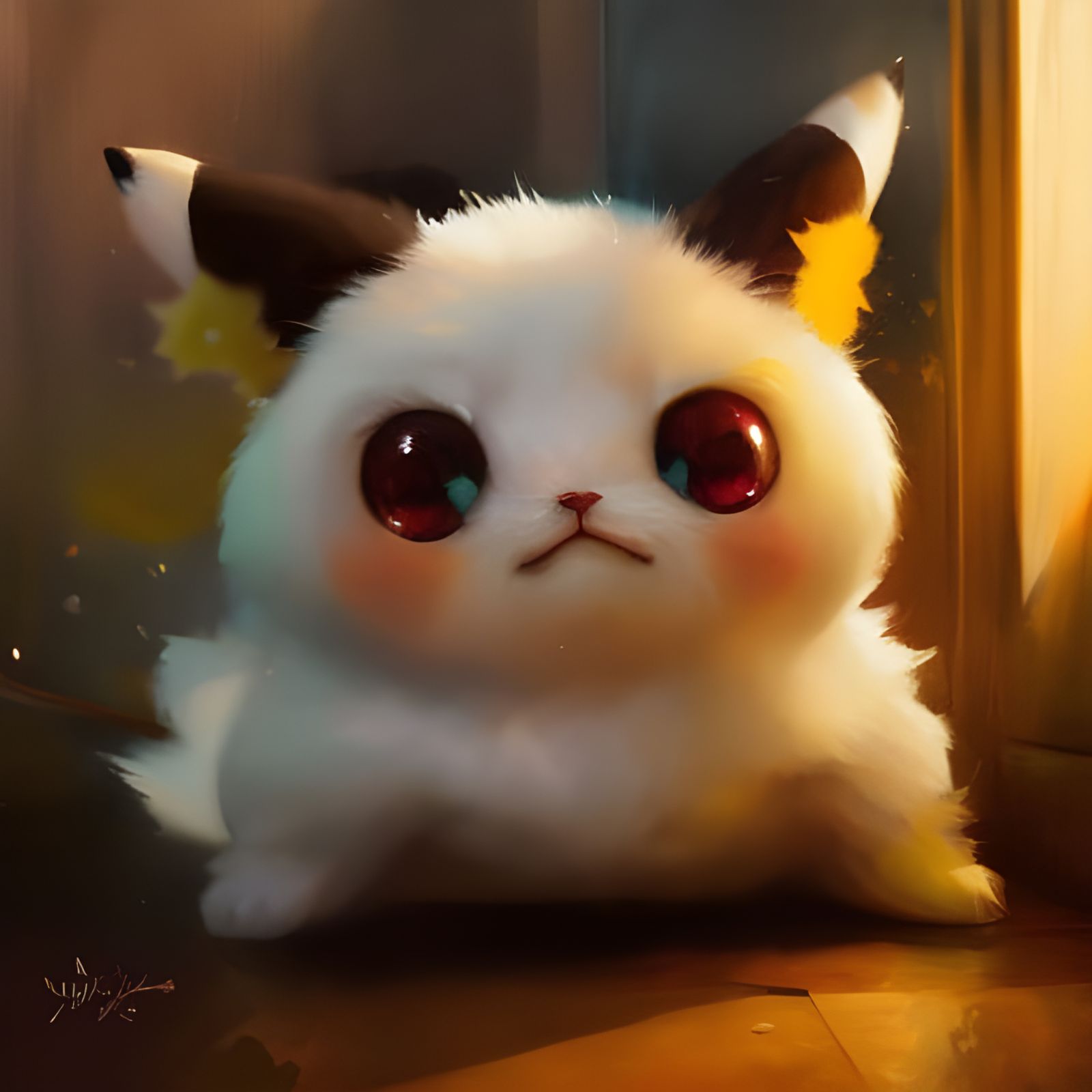 Pikachu Shower: Studio Ghibli Style Digital Art