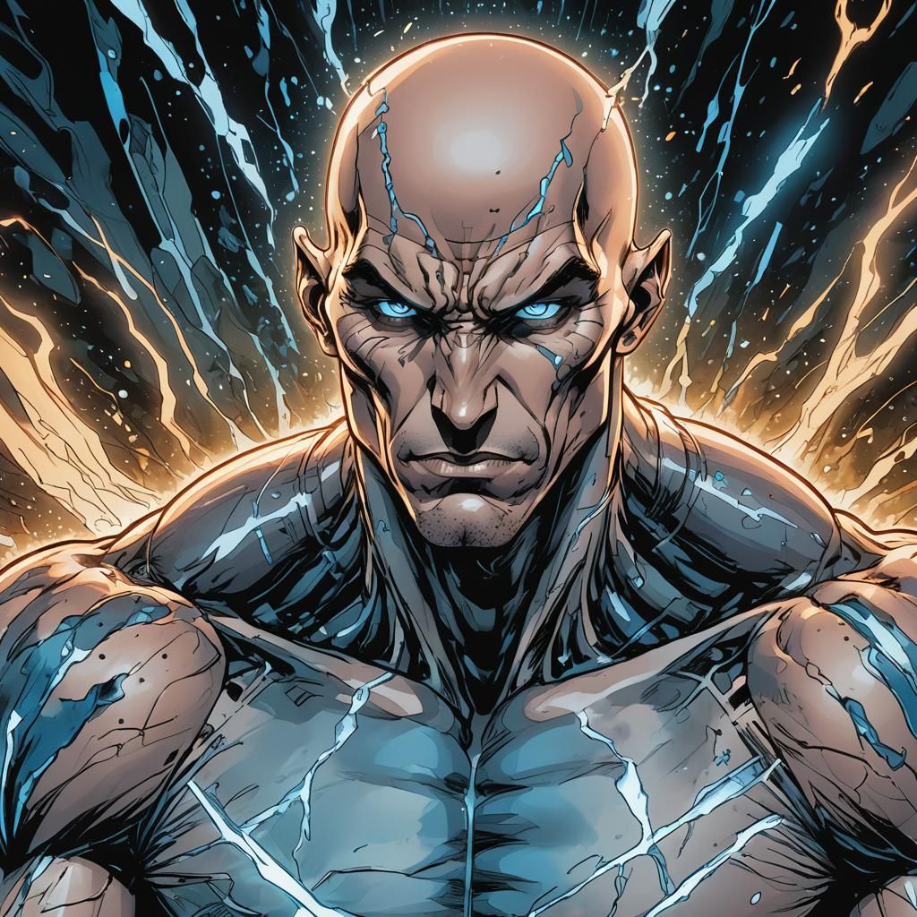 Icy Spider-Wolfman Symbiote Portrait in Comic Style