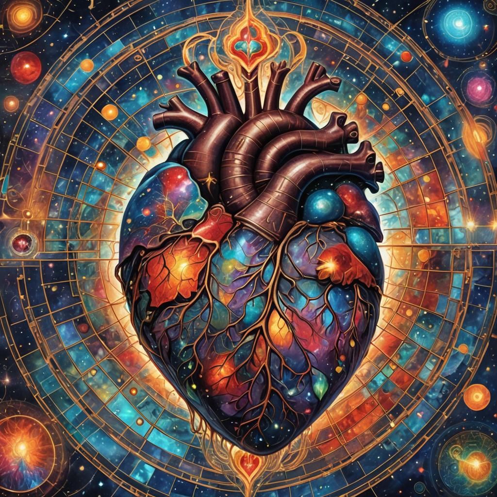 Holographic Map of Human Heart in Cosmic Art