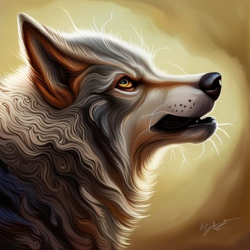 Majestic Wolf in Hyperrealistic Splash Art