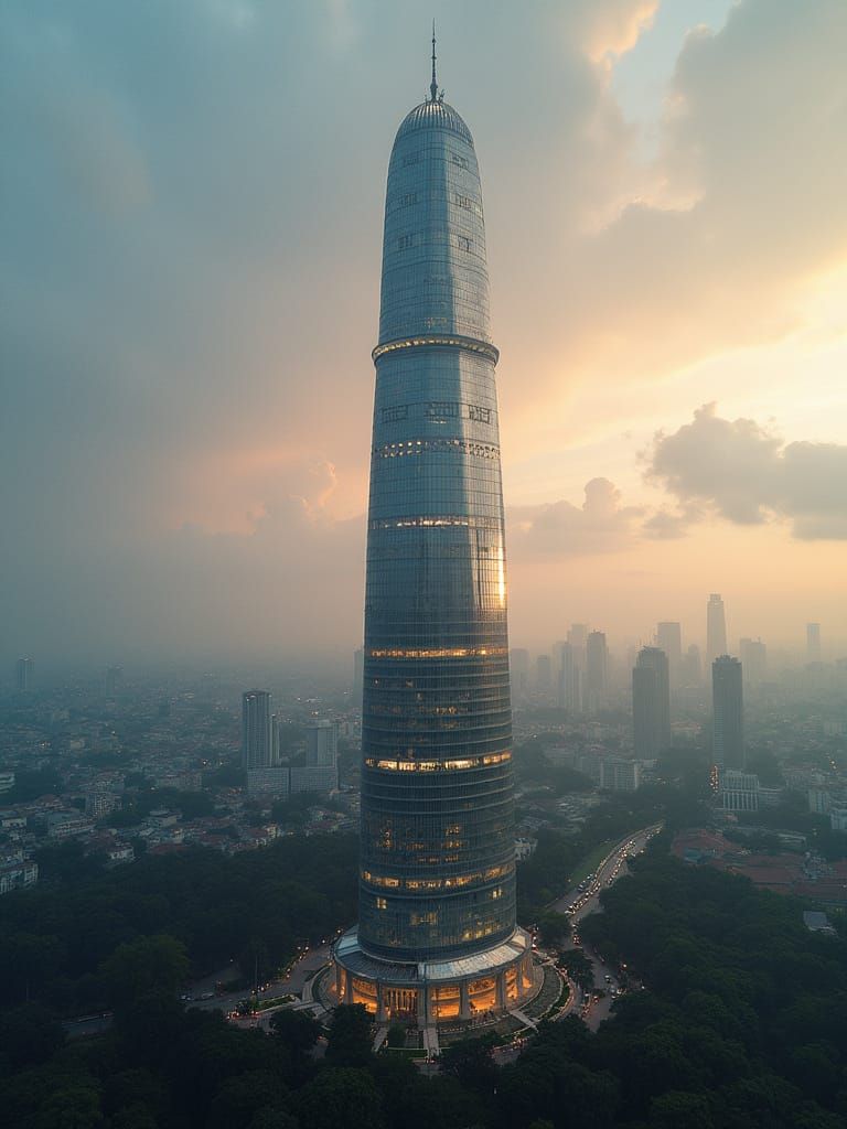 Clock Tower Amidst Ruins, Inspired by Thorp and Stalenhag