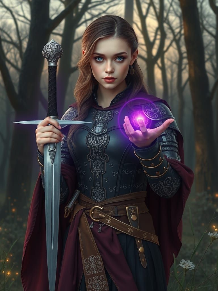 Regal Medieval Transgender Girl in Mystical Forest