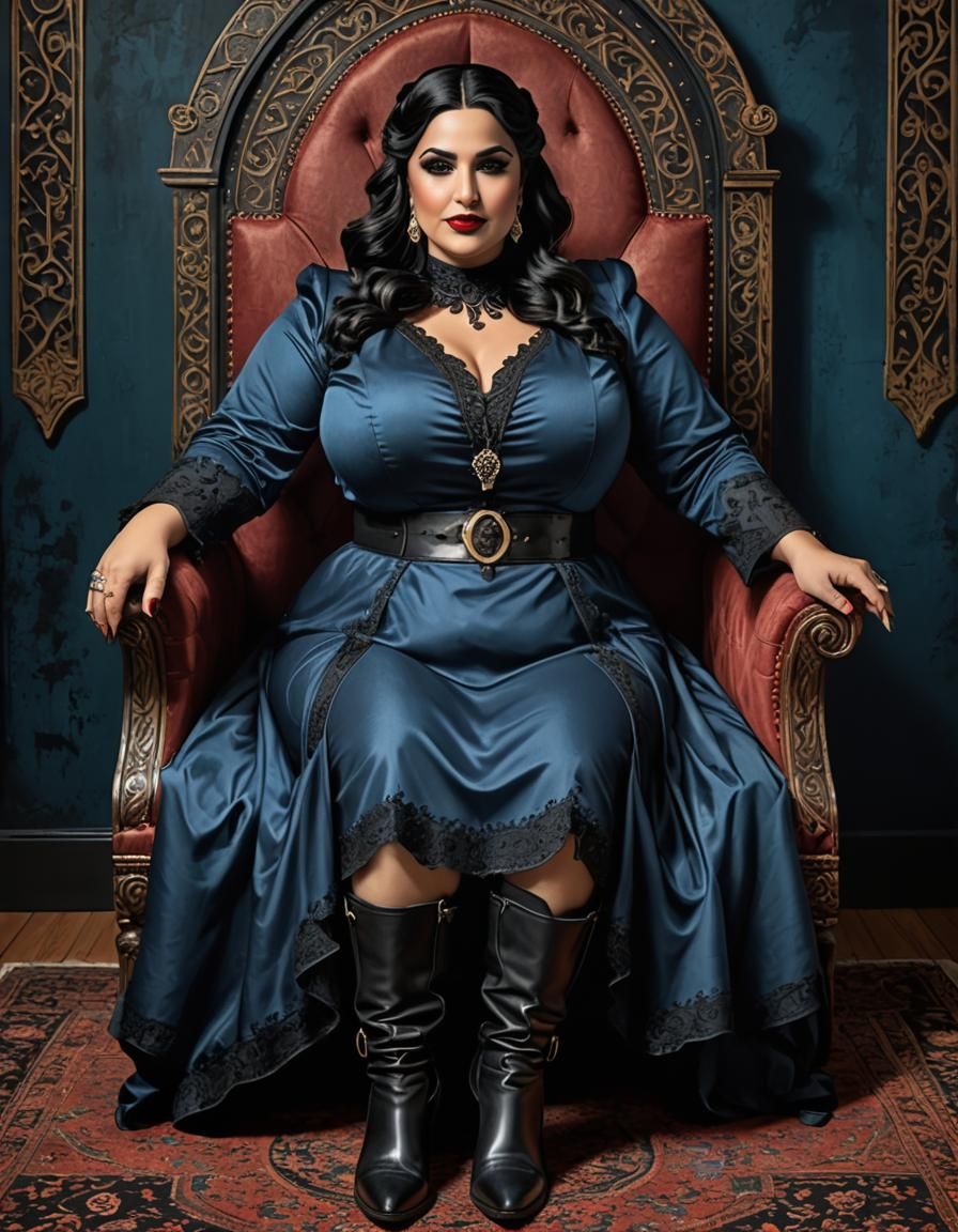 Gothic Middle Eastern Woman Portrait in Pop Art Style