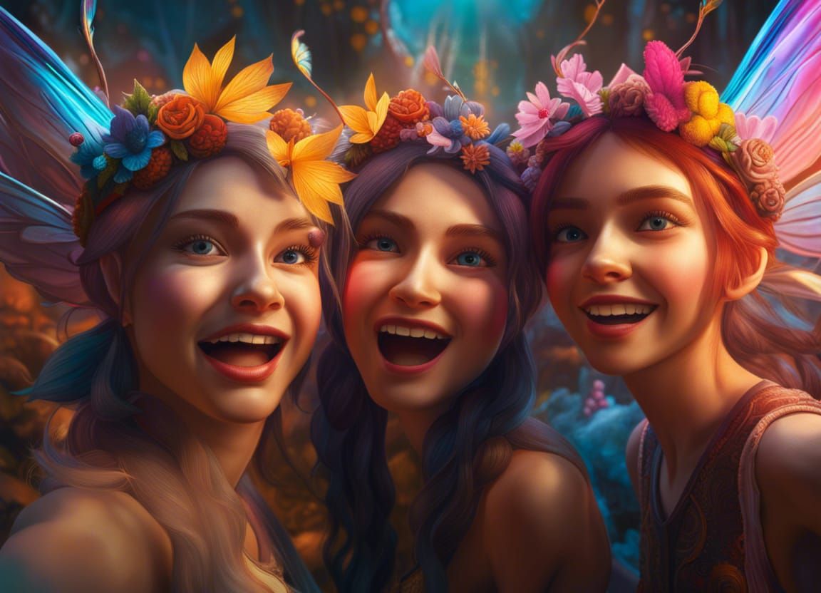 a selfie with mischievous fairies