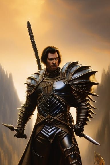 Vampire Warrior Portrait with Dragon Armor