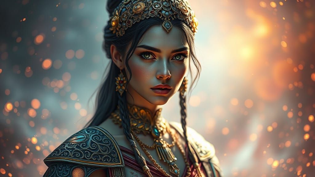 Mystical Woman in Ethereal Environment: Concept Art