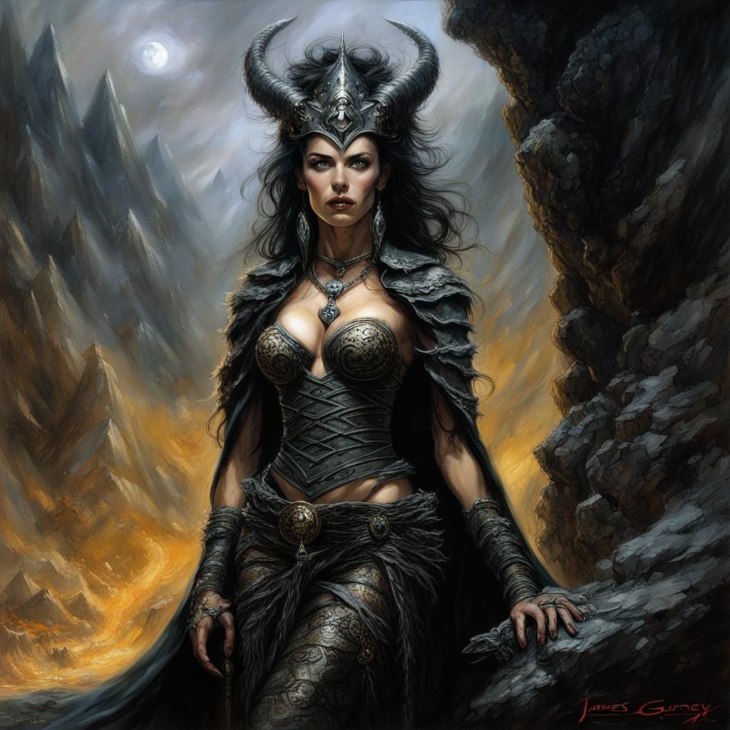 Evil Lyn: Dark Witch in Luis Royo Art Style