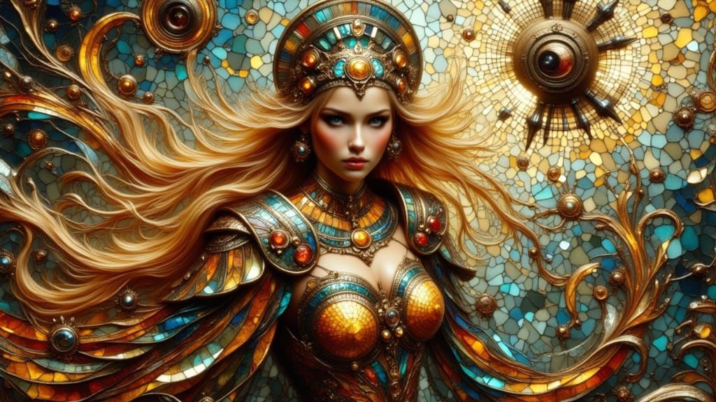 Steampunk Airship Captain in Klimt Style