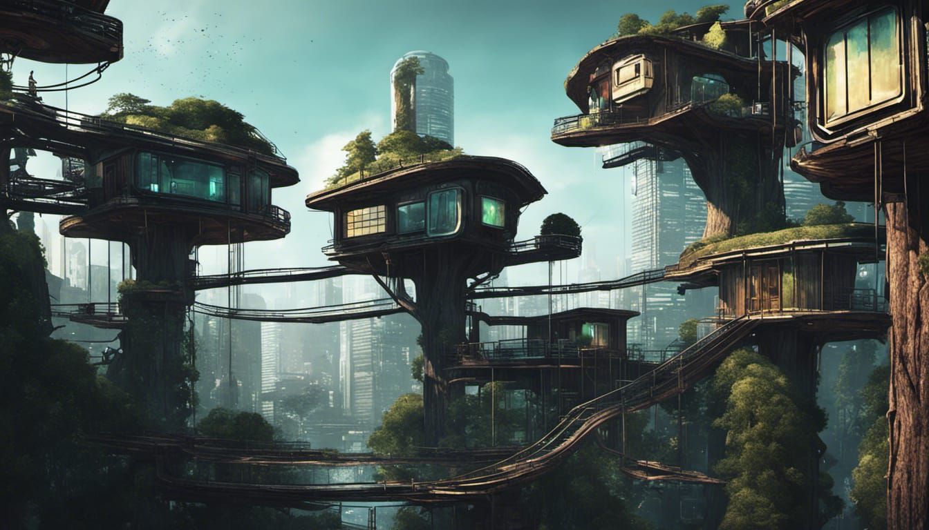 Cyberpunk Treehouse of the Future