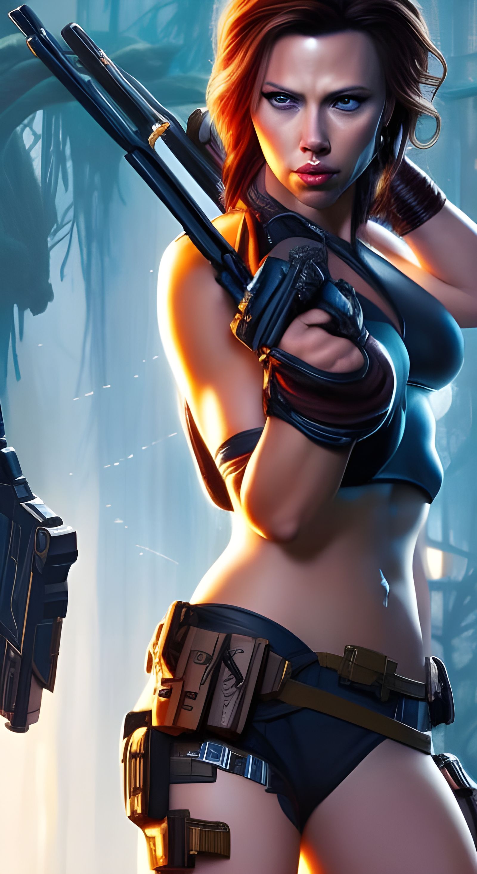 Scarlett Johansson as Tomb Raider Lara Croft V7, by Lord Elboron.