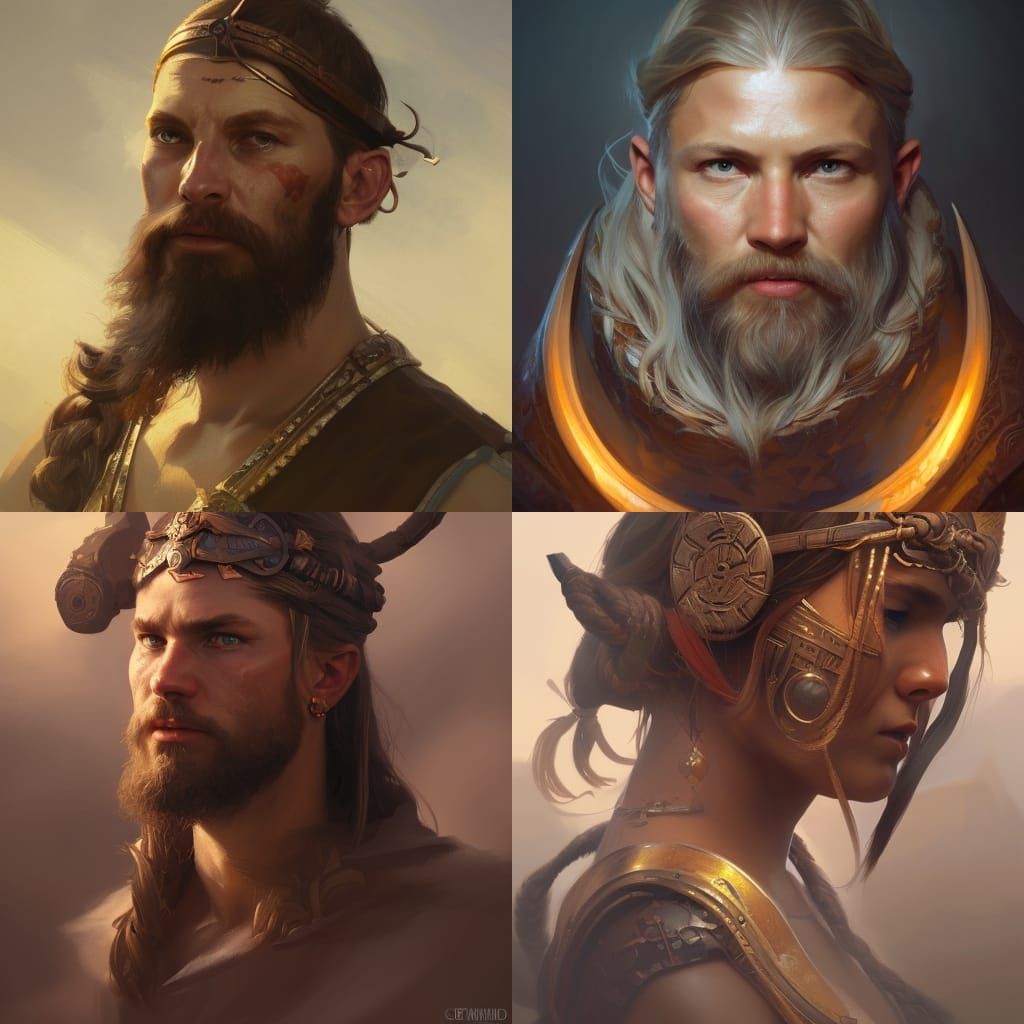 Viking Hero in Ethereal Light, Epic Concept Art