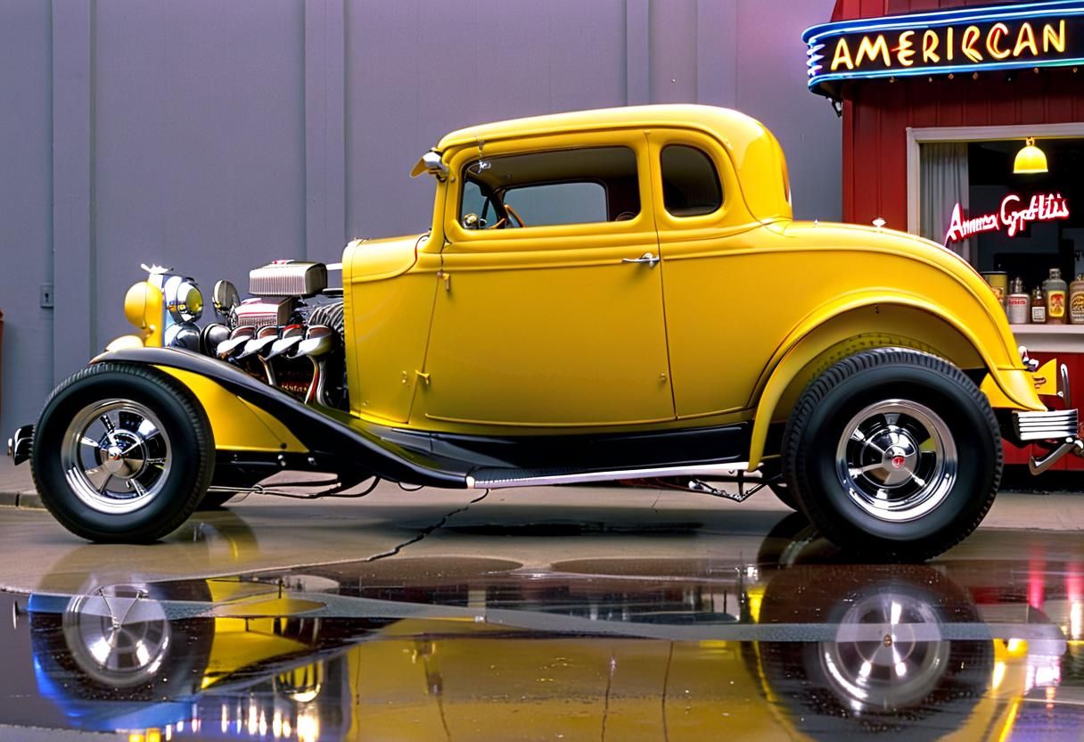 American Graffiti Iconic Yellow 1932 Ford Coupe