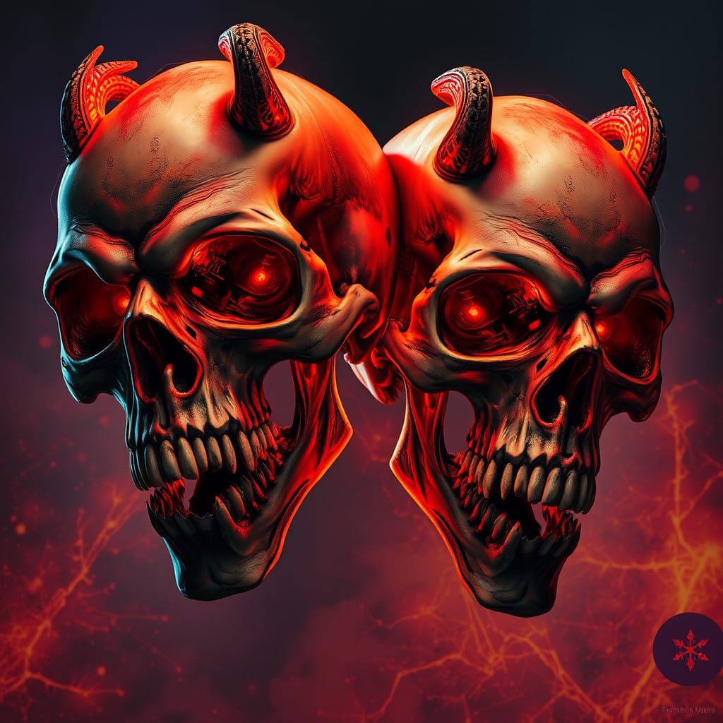 Surreal Dark Fantasy Skulls in Hyperrealistic Style