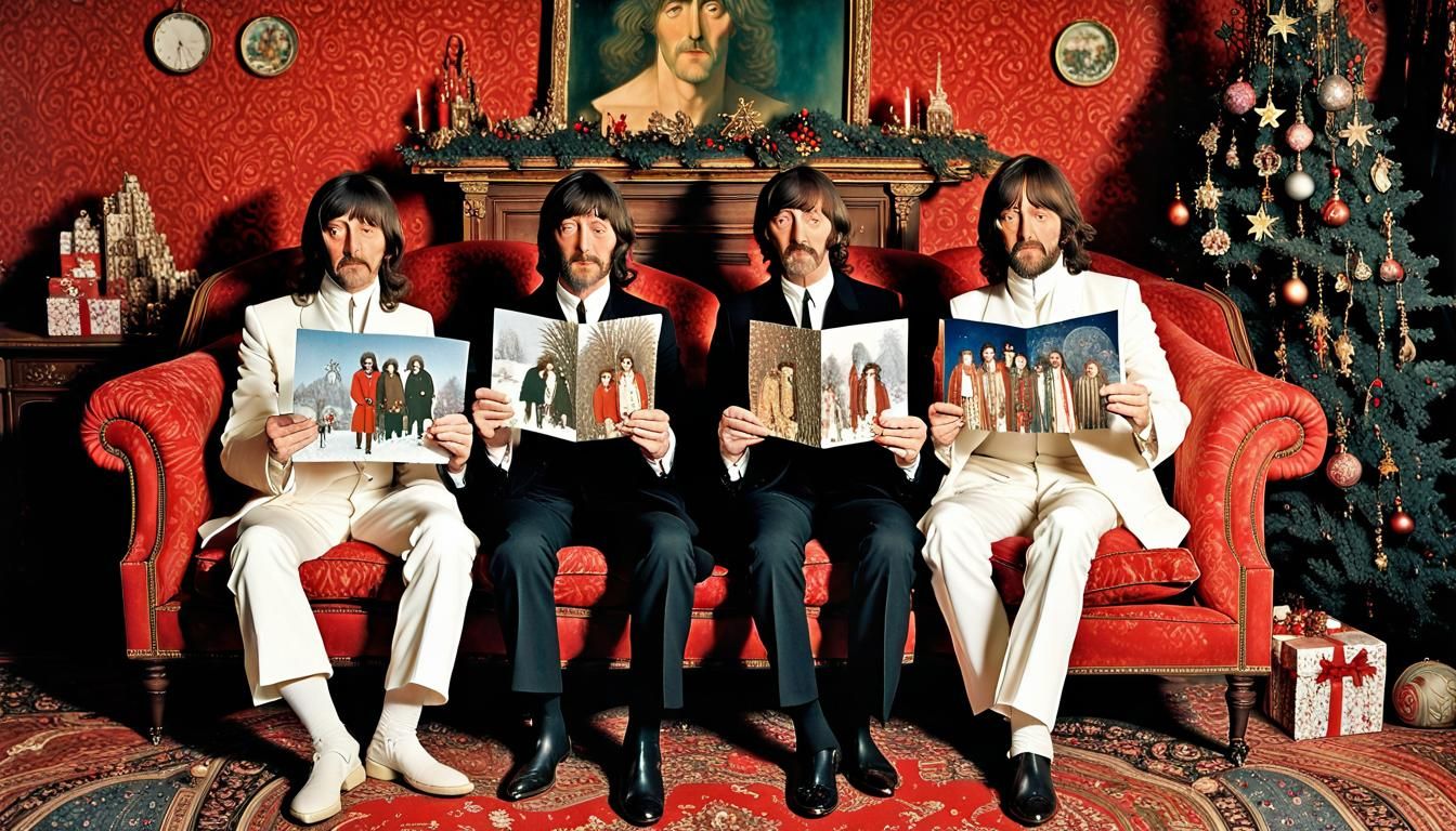 The Beatles, Jesus, and Ringo Christmas Photo