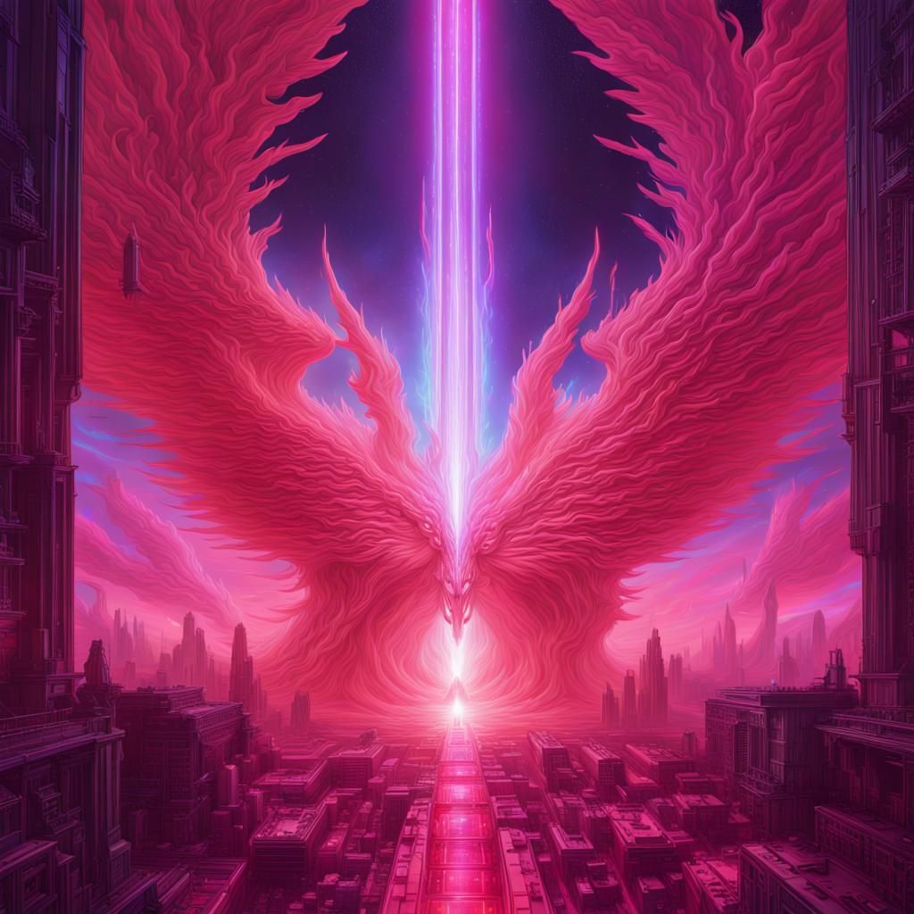 Dystopian Spacecore Probability Phoenix Illustration