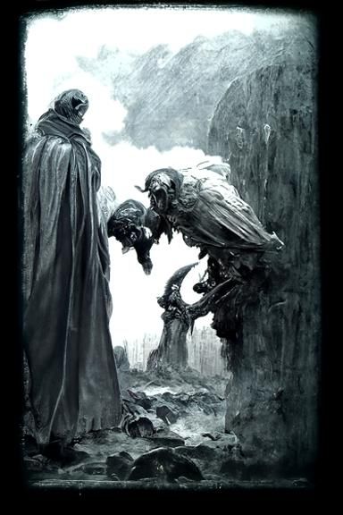 Apocalyptic Judgement Scene in Gothic Horror Style