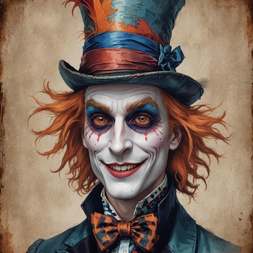 Sinister Mad Hatter Portrait in Steampunk Style