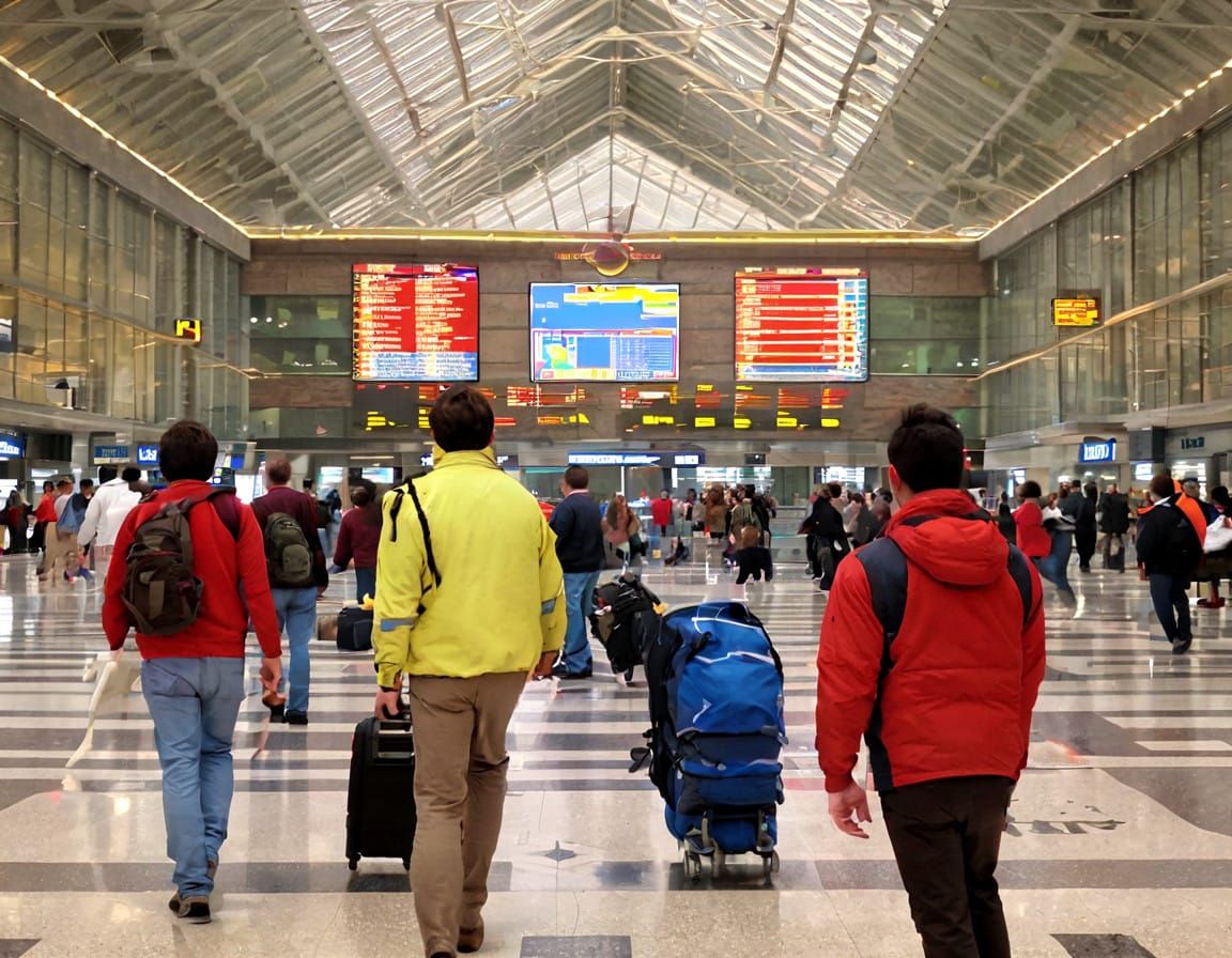 Air Travel Departures in Motion