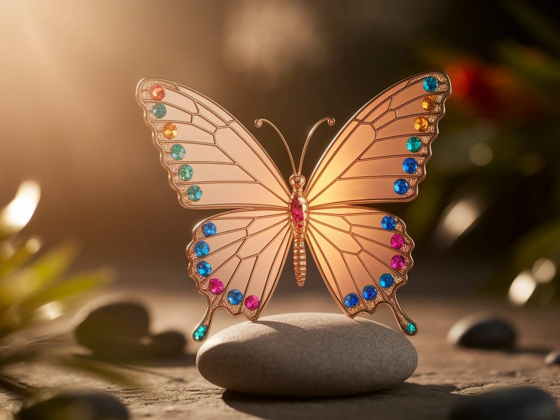 Elegant Butterfly Sculpture in Metallic Beauty