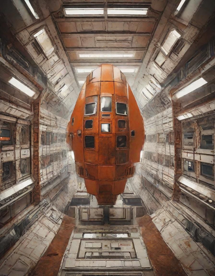 Retro Sci-Fi Spaceship Speeding Through Deep Space