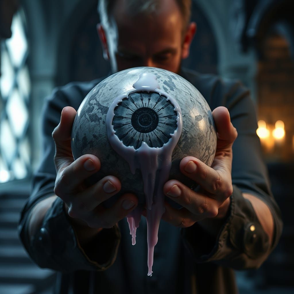 Mystical Chamber: Man with Oozing Eyeball Artifact
