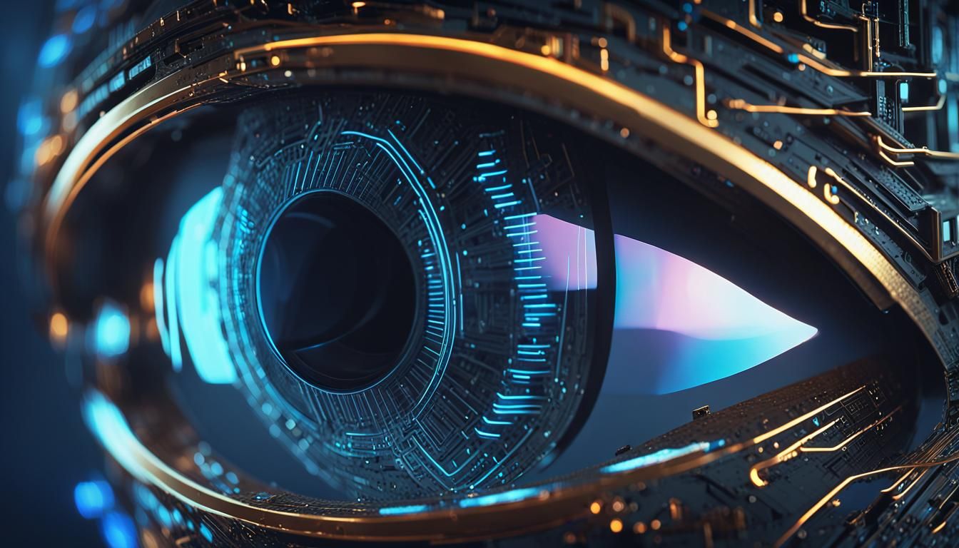 Futuristic Sci-Fi Eye with Glowing Iris