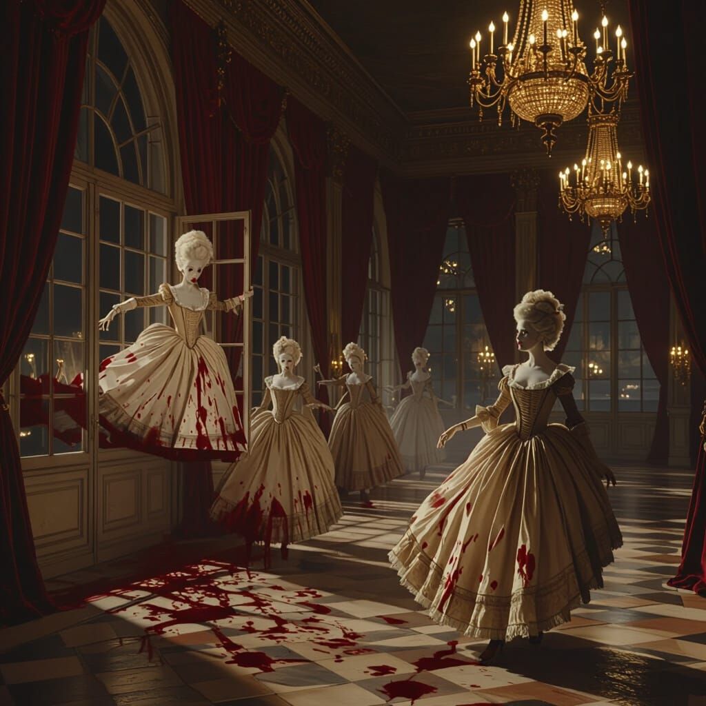 Haunted Ballroom with Marie Antoinette Ghosts