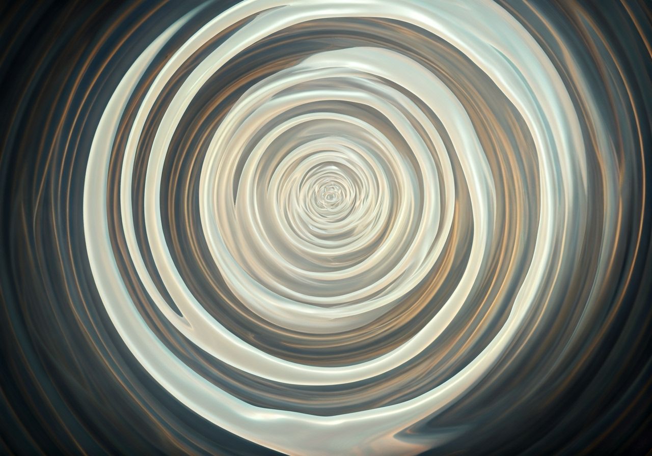 Cosmic Vortex of White Liquid and Smoke in Surrealist Style