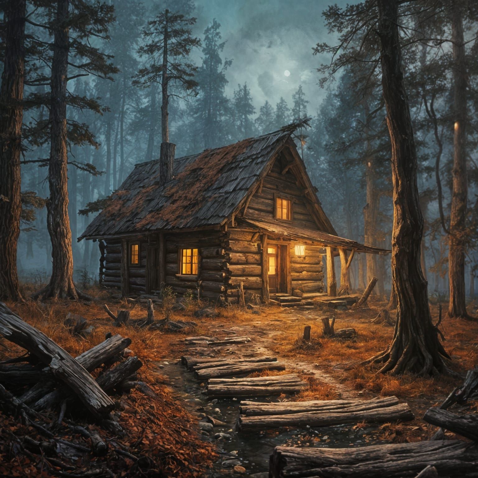 old lumberjack cabin