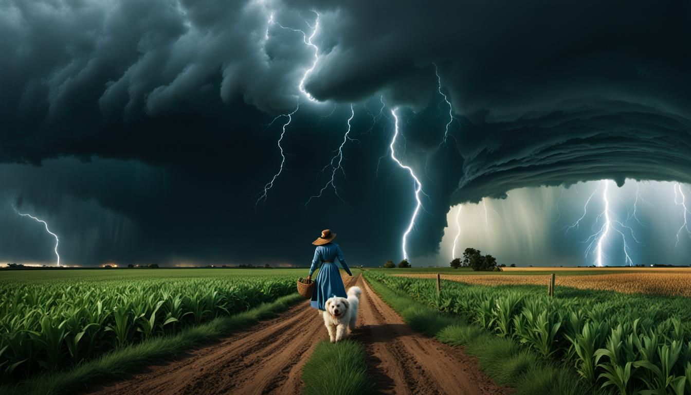 Kansas Tornado Chasing Dorothy, Digital Matte Painting