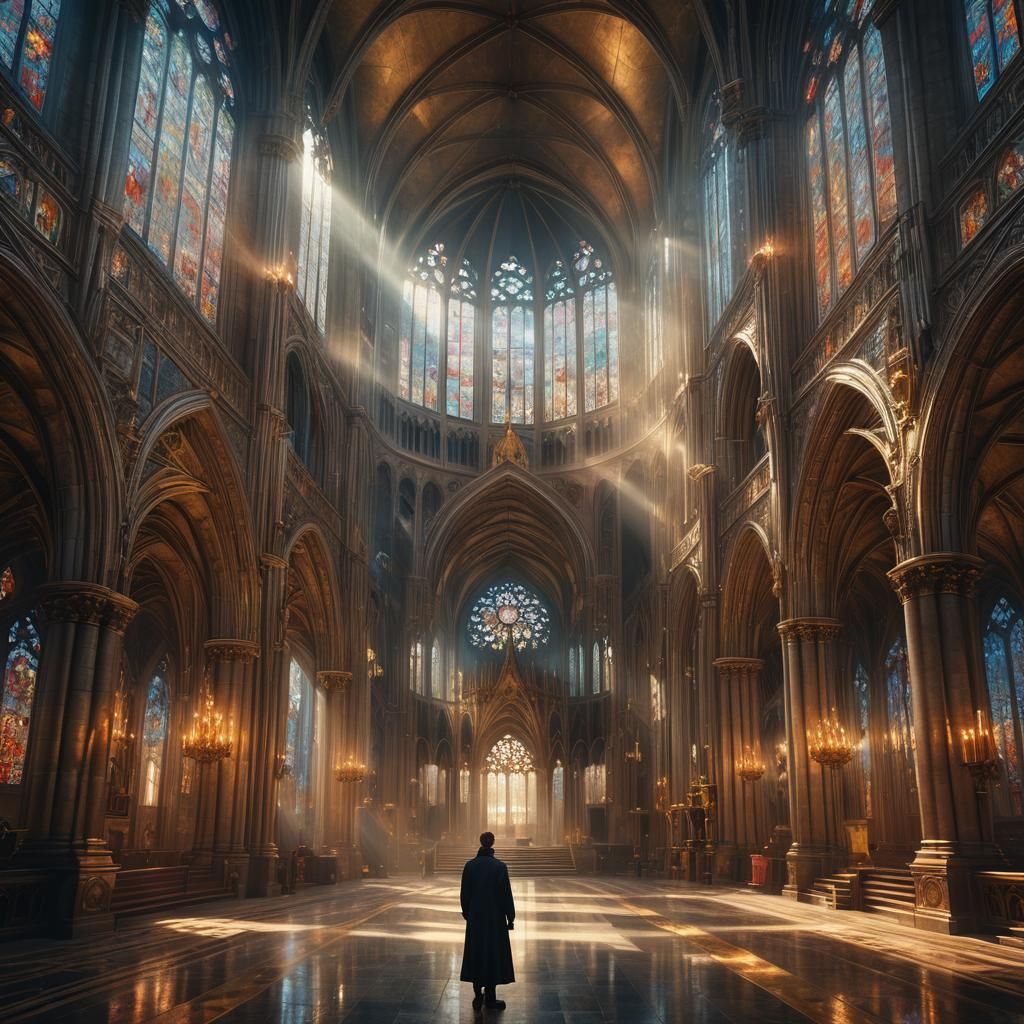 Cathedral Solitude: Baroque Architecture in Golden Light